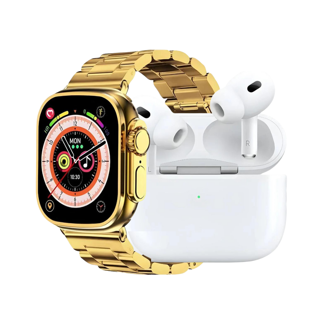 I20 Ultra Max 10-in-1 – Smartwatch, AirPods 2, & 7 Straps in One Premium Package!